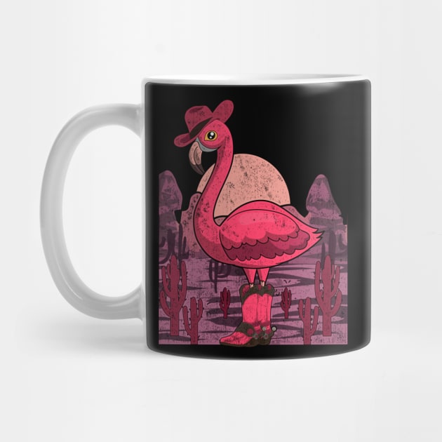 Country Lover Funny Cowboy Animal Pink Flamingo by shirtsyoulike